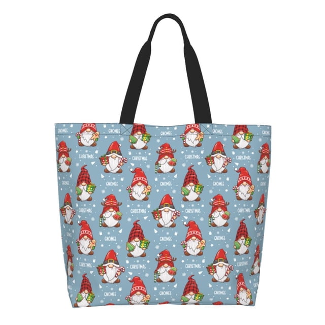 Disketp Snowflake Christmas gnome Bolsa Tote Estampada para Mujer, Bolso de Hombro y de Mano para Compras y Viajes