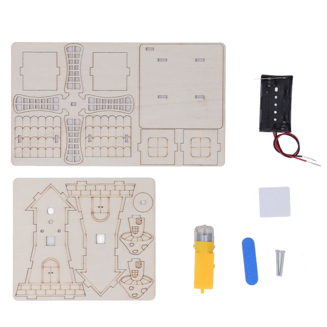 Kit de modelo de experimento científico de madera, molino de viento Experimento científico de madera Kit de modelo de experimento científico Kits de experimento científico de madera para niños Diseño elevado