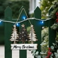 thumbnail image 2 of Rustic Wooden Christmas Sign with Three Tree Design, Natural Holiday Wall Decor for Farmhouse Style Homes, Seasonal Hanging Ornament for Mantel and Door Decorations, 2 of 4