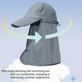 thumbnail image 4 of UPF Sun Hat 3-Way Adjustable with Detachable Shawl for Men & Women, Outdoor Hiking/Fishing/Camping (Foldable, Dark Gray), 4 of 9