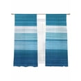 thumbnail image 2 of Teal Blue Sheer Curtains 72 Inches Long 2 Panels Gradient Stripe Abstract Lines Texture Modern Light Filtering Semi Sheer Window Curtains Drapes for Bedroom Living Room 52"x72", 2 of 7
