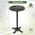 thumbnail image 3 of Costway 24” Patio Round Bar Table with Carved Texture for Garden Backyard Balcony, Poolside, 3 of 10