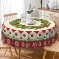 thumbnail image 5 of Nanqianyi Christmas Wreath Snowflake Round Tablecloth,60 Inch,Washable Table Cover for Holiday Party Kitchen Dinning Decor, 5 of 6