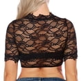 thumbnail image 6 of XIAOCHA Womens Lace V Neck Shrug Short Sleeve Cropped Shrugs Oktoberfest Party Bolero Top, 6 of 8