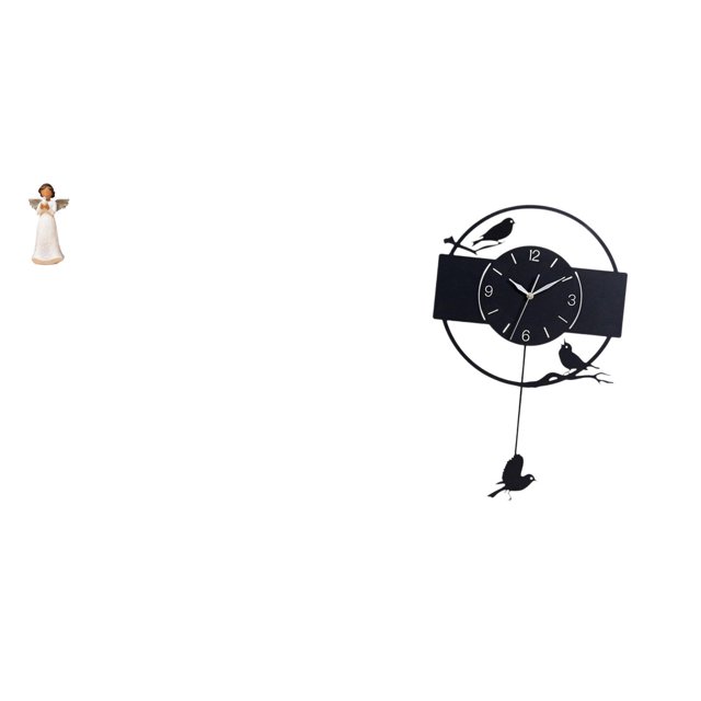 Figura de querubín de resina sosteniendo una paloma. Escultura decorativa para escritorio o sala de estar. Regalo con reloj de pared de pájaro. Adorno