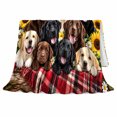 thumbnail image 2 of Cheerful Labrador Retriever Group Portrait Rustic Plaid Sunflowers, Festive Pet Portrait Pattern, Warm Flannel Blanket for Cabin and Lodge, Dog Lovers Just Because Gift, Pet Lover Home Decor, 2 of 9