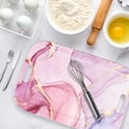 thumbnail image 6 of Serving Trays with Handles, 14.5 x 9.8 inch Rectangular Plastic Tray for Restaurant, Kitchen, Painting Of Pink And Gold Marble, 6 of 6