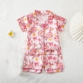 thumbnail image 6 of Vividxx Toddler Girl Clothes Easter Cute Print Girls Two Piece Short Sleeved Lapel Homewear Loungewear For Toddlers And Kids Fashion Clothing Festival, 6 of 9