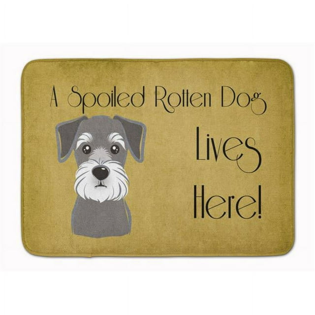 Carolines Treasures BB1454RUG Schnauzer Spoiled Dog Lives Here Machine Washable Memory Foam Mat