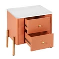 thumbnail image 4 of Christopher Knight Home 2-Drawer Nightstand for Adults, Gold Metal Handles, Orange, 4 of 8