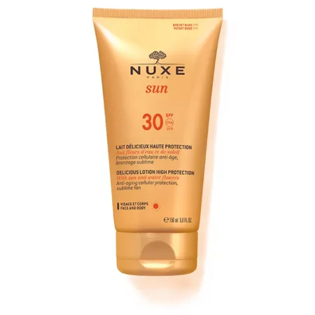 Nuxe Sun Lait Délicieux Visage et Corps SPF 30 - 150ml | High Protection Sunscreen Lotion for Face and Body