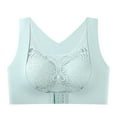 thumbnail image 3 of LLYwey Bras for Women Underwire Women's Seamless Lace Front Buckle Sports Bra Without Underwire Support Push up Bra Women's Plus Size Nylon Back-Smoothing Bra Style LW-245 Green XL, 3 of 3