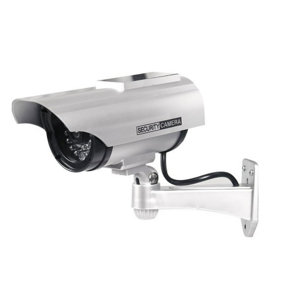 Solar Powered Dome Dummy Fake Simulated Surveillances Security CCTV Dome Camera Indoor Outdoor with LED Light