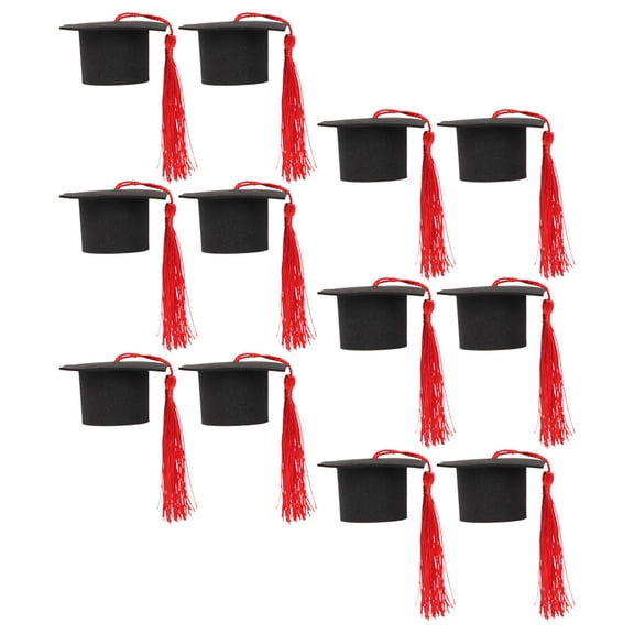 YOSADIER 12pcs Graduation Party Centerpieces Red Paper Decorations for Graduation Celebration and Festive Atmosphere