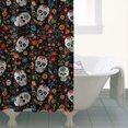 thumbnail image 4 of Colorful Skull Flower Pattern Shower Curtain 36"x72" ,Bathroom Decorative Shower Curtains Set with 12 Hooks,Modern Waterproof Washable Shower Curtain, 4 of 6