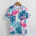 thumbnail image 3 of Flamingo Pattern T Shirts Basic T-Shirt Short Sleeve Ladies Tee Shirt Summer Graphic Clothing, 3 of 6