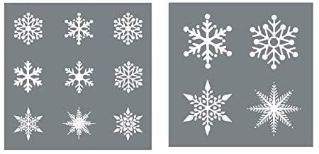 More Christmas Stencils Reusable Plastic Large Snowflake Stencils for Painting on Wood 3 Sizes Holiday Stencils Set for Decorating Windows/Painting/Wood Signs/Wall/ Door