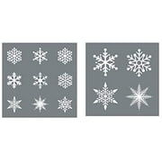 Large Snowflake Stencil Set - Pack of 2 Christmas Stencils for Decorating Windows, Walls   More - Reusable Snowflake Stencils for Painting