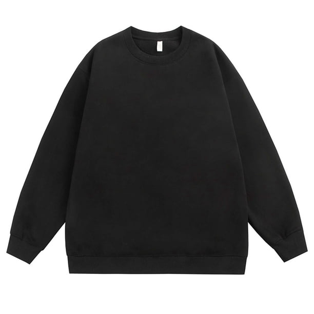 pstuiky camisas de manga larga para hombre, Blusas y camisas casuales de cuello redondo y manga larga de color liso para hombre camisetas de hombre l