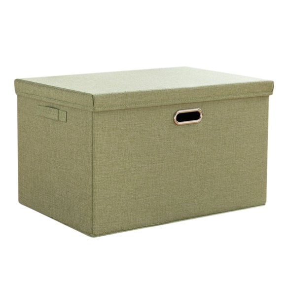 Bwiyojiz 10.2"Lx7.9"Wx6.7"H 60%Cotton,40%Linen Foldable Storage Box Household Large Capacity Thickened Toy Sorting Home Organization, Green, Gifts for Friend