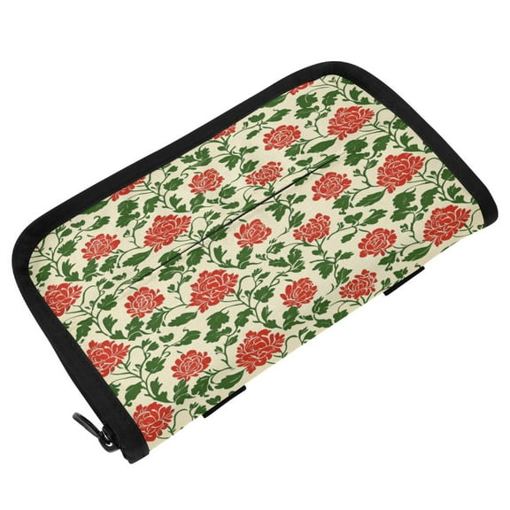Qxltty Vintage Red Floral Pattern Car Tissue Holde Upgraded Hanging Square Sun Visor Napkin Box and Easy to Use