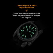 BODERRY Men's Watch Titanium Automatic Field Watch 40mm Military Watch Day Date Function 100M Waterproof with Nylon Strap Japanese Mechanical Movement