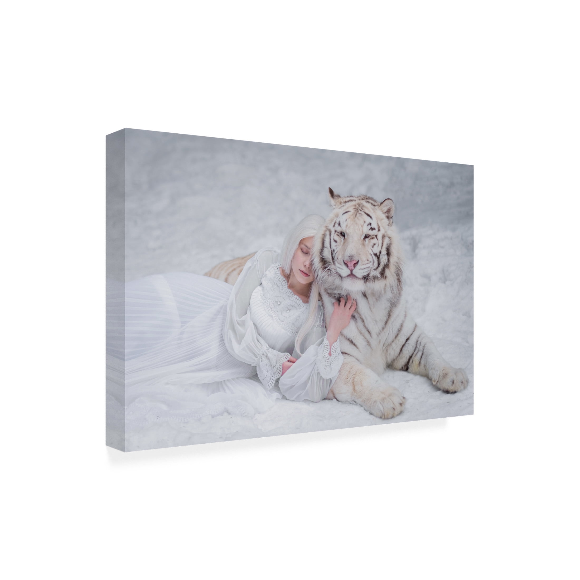Trademark Fine Art Olga Barantseva Woman In White Canvas Wall Art