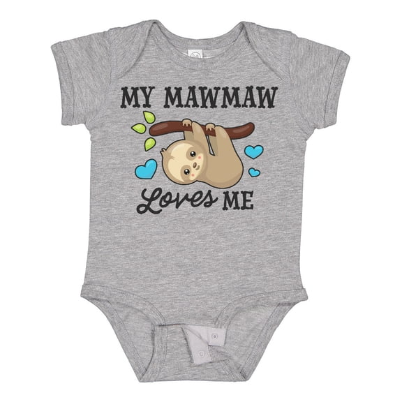 Inktastic My Mawmaw Loves Me with Sloth and Hearts Boys or Girls Baby Bodysuit
