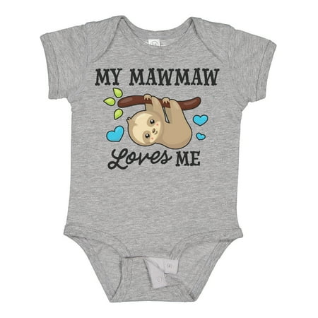 

Inktastic My Mawmaw Loves Me with Sloth and Hearts Gift Baby Boy or Baby Girl Bodysuit