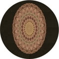 thumbnail image 1 of Ahgly Company Machine Washable Indoor Round Transitional Sienna Brown Area Rugs, 5' Round, 1 of 7