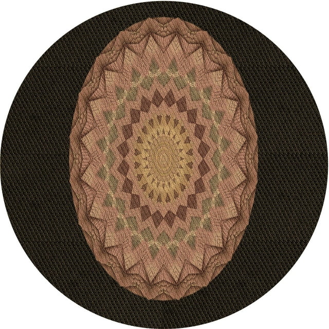 Ahgly Company Machine Washable Indoor Square Transitional Sienna Brown Area Rugs, 3' Square