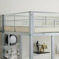 thumbnail image 6 of UBesGoo Metal Twin Size Loft Bed Frame with Desk, Rustic Wood, Gray Frame, 6 of 8