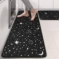 thumbnail image 2 of Kitchen Rugs Sets Of 2,Black Star Planet Moon Pattern Anti Fatigue Kitchen Mat Rugs Non Slip Washable,Decorative Kitchen Floor Mats for Kitchen,Sink,Laundry,17"x47"+17"x47", 2 of 5