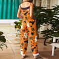 thumbnail image 5 of One Piece Casual Halloween Jumpsuits for Women Halloween Bat Pumpkin Ghost Cute Print Women's Jumpsuits Rompers Overalls Fashion Fall Clothes, Festival Party Outfits, Orange XL, 5 of 7