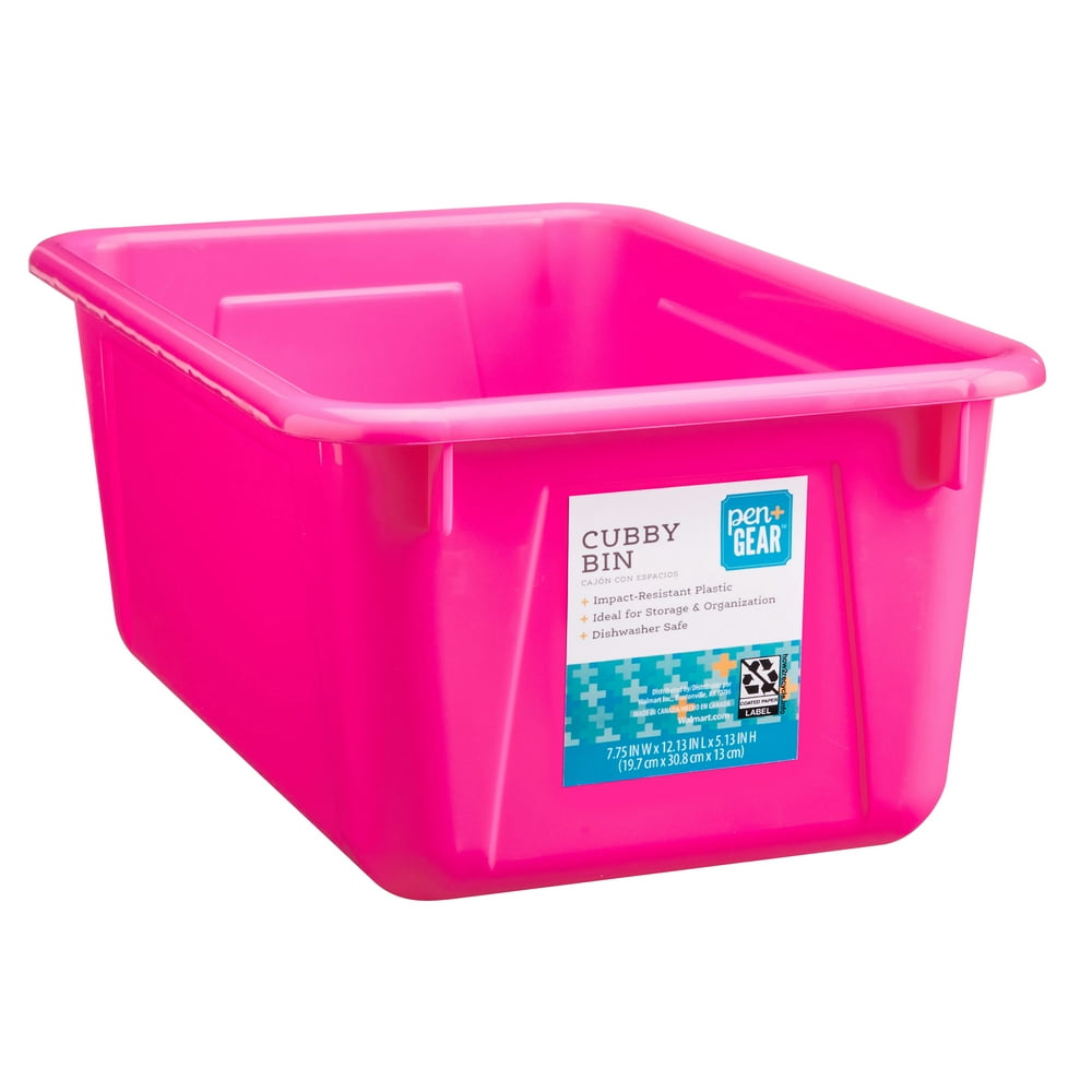 Pen+Gear Plastic Small Cubby Bin for Kids, Neon Pink, 5Pack Walmart
