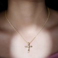 thumbnail image 4 of Rosec Jewels Lab Diamond Cross Necklace (EF-VS Quality) Unisex Cross Pendant with Chain - Ready to Gift for Christmas, 10K Yellow Gold, 4 of 8