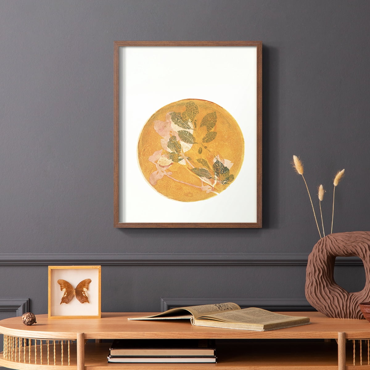 Summer Peach in Paper Solid Wood 11 x 14 Framed Print