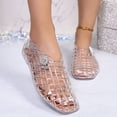 thumbnail image 4 of Ticikt Jelly Mesh Ballet Ballerina for Women Adult Hollow Jelly Clear Sandals Beach Ballet Low Heel Comfortable Summer On Jellies Shoes, 4 of 8