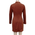 thumbnail image 4 of Bxsruta Womens Long Sleeve Mock Neck Bodycon Dress Casual Midi Work Dresses, 4 of 7