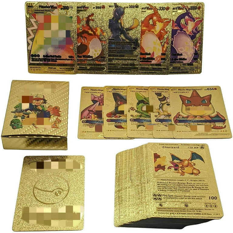 Acheter 55 PCS Cartes Feuille d'Or Assortiment de Cartes Rares Deck Box  Packs de Collection Cartes Rares TCG Cartes Série V Cartes Vmax Rare EX  Cartes de Base pour Gameplay pour Enfants