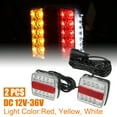 thumbnail image 3 of 2pcs Left 16 Right 10 LED White Trailer Lights with 7 Pin Plug 12V-36V Turn Signal Brake Tail Light Red White Amber, 3 of 6