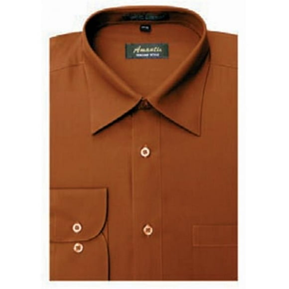 Amanti CL1018-20x36-37 Chemise Sans Rouille pour Hommes - Rouille-20 x 36-37