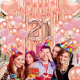 thumbnail image 4 of Northern Brothers 21st Birthday Decoration Set for Women, Rose Gold Balloons, 33 Pieces, 4 of 6