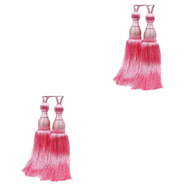 Toystoory 2 piezas de accesorios de habitación multiusos, cortina con borlas, decoración del hogar, tejido a la moda, fácil de duradero, rosa Rosa 1 2Conjunto