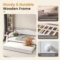 thumbnail image 4 of edx Twin Daybed with Trundle, Solid Wood Day Bed with Slats Support, Integrated Headboard & Armrests, Modern Trundle Bed for Living Room, Bedroom, Guest Room, No Box Spring Needed, White, 4 of 9