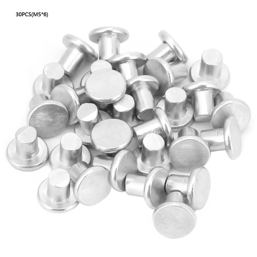 Tebru Flat Head Solid Rivet, Solid Rivet, 30pcs Tool Accessories M55/6
