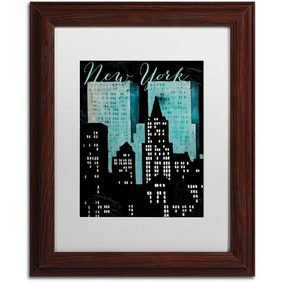 Trademark Fine Art "Retro Cities I" Canvas Art by Color Bakery White Matte, Wood Frame