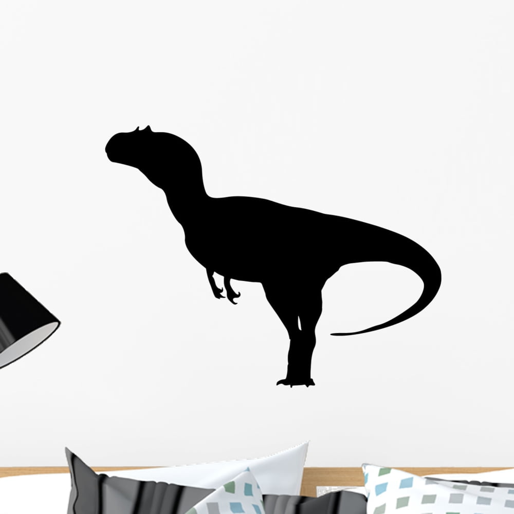 Black Allosaurus Dinosaur Silhouette Wall Decal by Wallmonkeys Peel and Stick Graphic (24 in W x