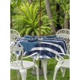 thumbnail image 3 of Outdoor Tablecloth with Umbrella Hole for Patio/Picnic/Party/Camping, Nautical Striped Waterproof Table Cloth Round Cover Washable, Summer Coastal Ocean Navy Blue White (Dia 60"), 3 of 8