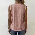 thumbnail image 4 of Womens Summer Tank Tops, Sleeveless Shirts for Women Casual Solid Color Button Down Dressy Blouses Mothers Gifts, 4 of 6